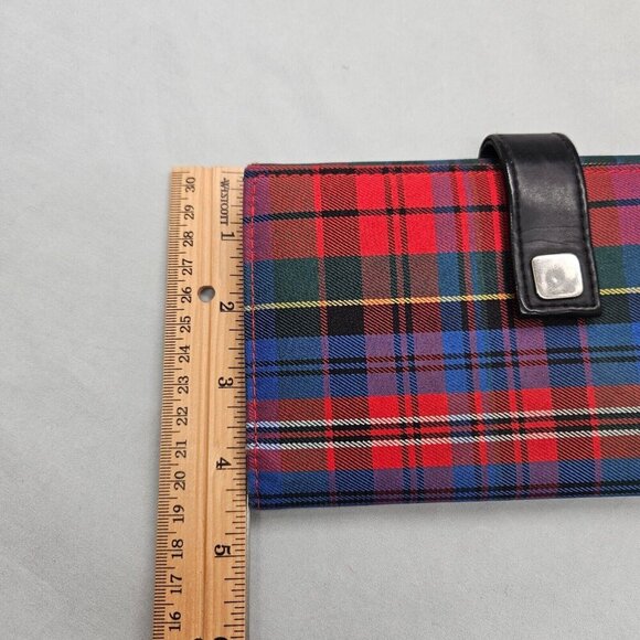 Vintage? Disney Store Winnie The Pooh Trifold Wallet Red Blue Plaid Long Coin - Picture 10 of 14